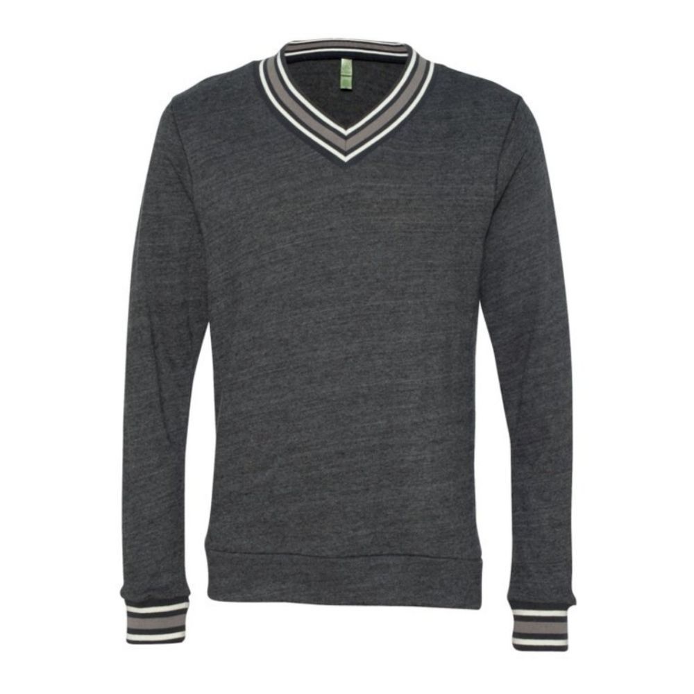 Alternative Earth Mens V Neck Sweat Shirt New Without Tags Dark Gray, Navy, Wht.